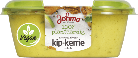 Foto van Johma Salade kip-kerrie 100% plantaardig op witte achtergrond