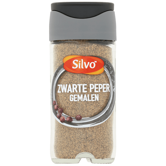 Foto van Silvo Peper zwart gemalen op witte achtergrond