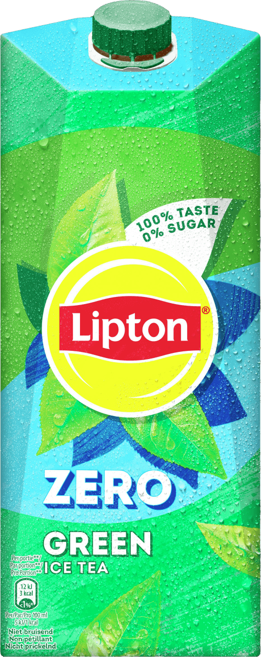 Foto van Lipton Ice tea green zero op witte achtergrond