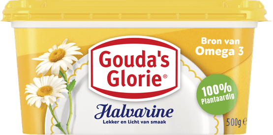 Foto van Gouda's Glorie Halvarine op witte achtergrond
