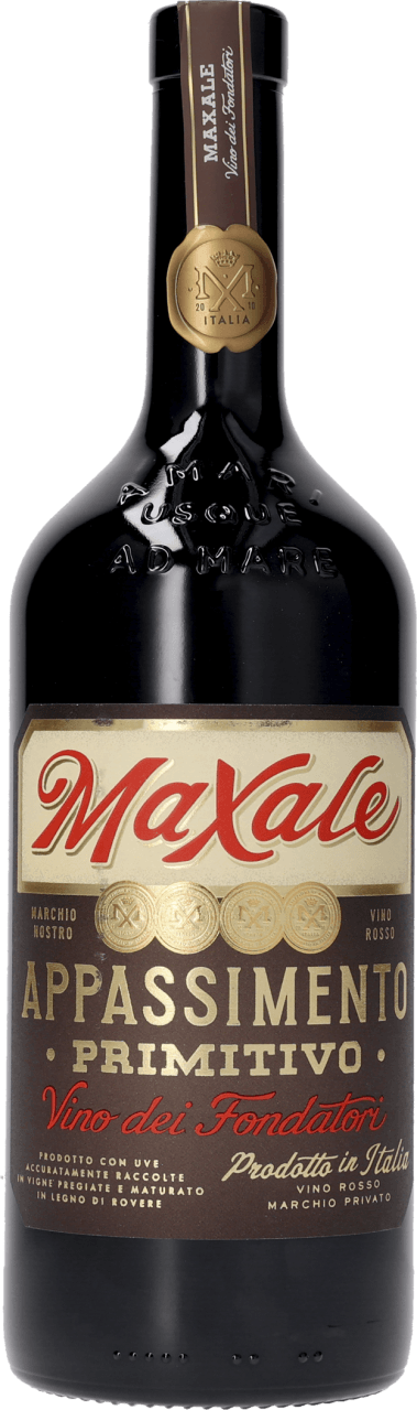Foto van Maxale Primitivo appassimento op witte achtergrond