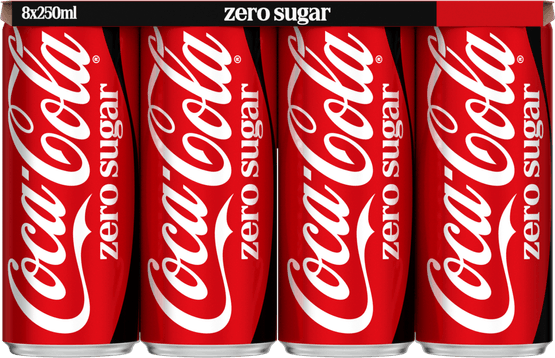 Foto van Coca-Cola Zero 8x25 cl op witte achtergrond