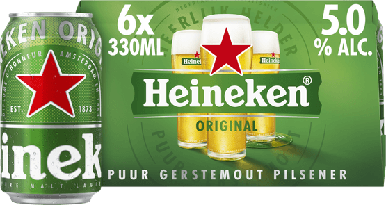 Foto van Heineken Pilsener 6x33 cl op witte achtergrond
