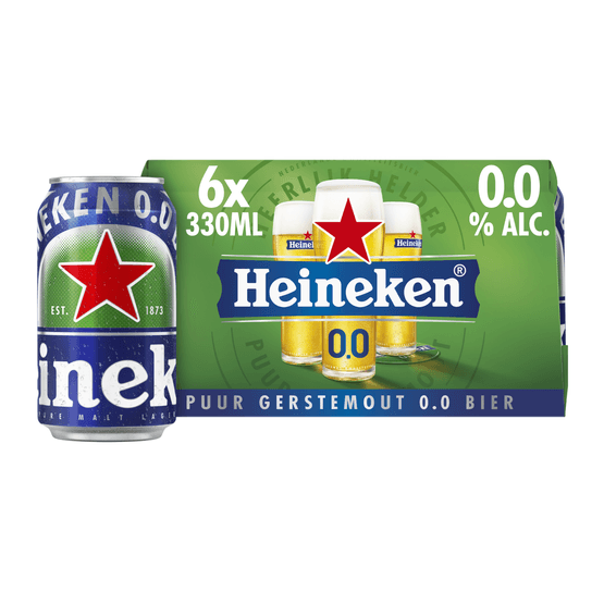 Foto van Heineken Pilsener alcoholvrij 6x33cl op witte achtergrond
