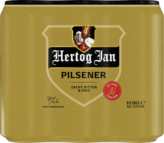 Foto van Hertog Jan Pilsener 6x50 cl op witte achtergrond