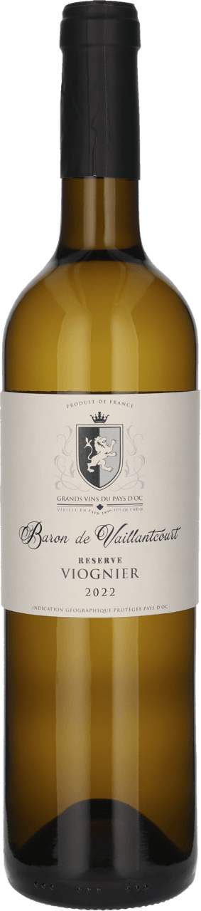 Foto van Baron de Vaillantcourt Viognier reserve op witte achtergrond