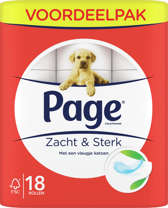 Foto van Page Toiletpapier 18 rollen zacht & sterk op witte achtergrond