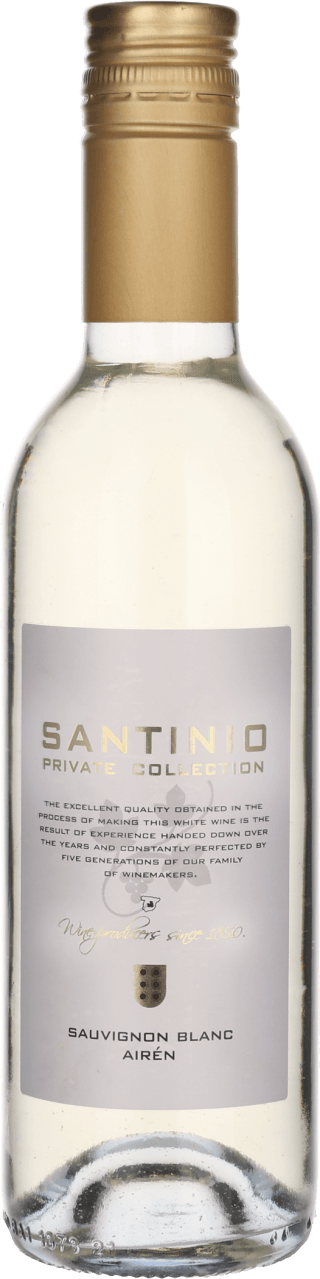 Foto van Santino Sauvignon blanc airen op witte achtergrond