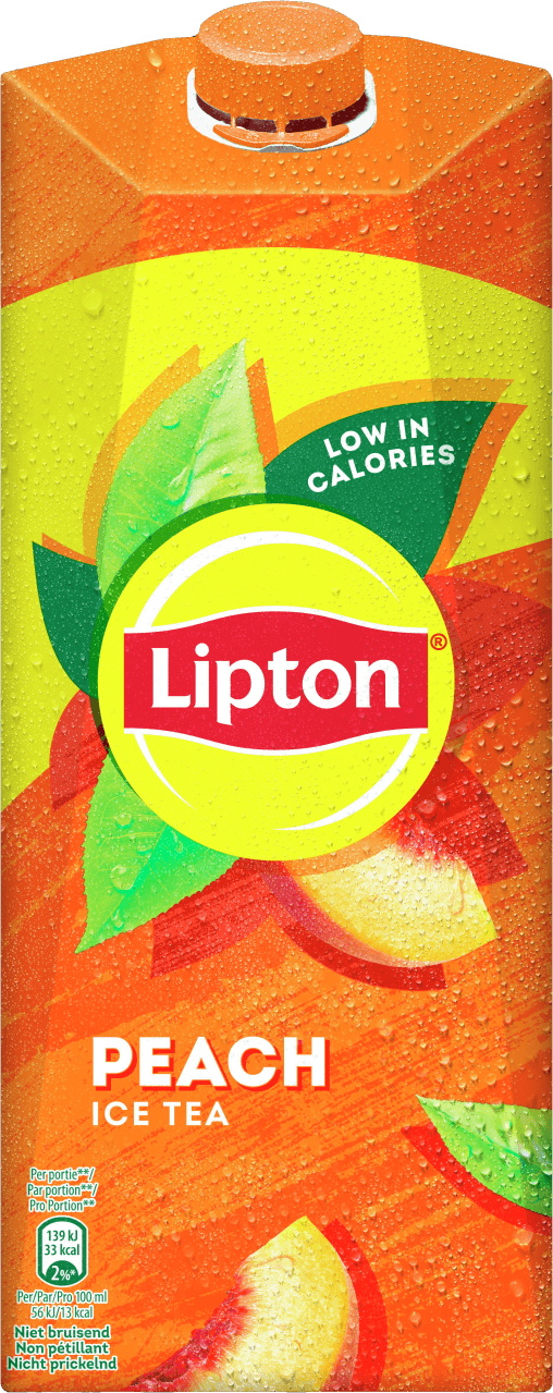 Foto van Lipton Ice tea peach op witte achtergrond