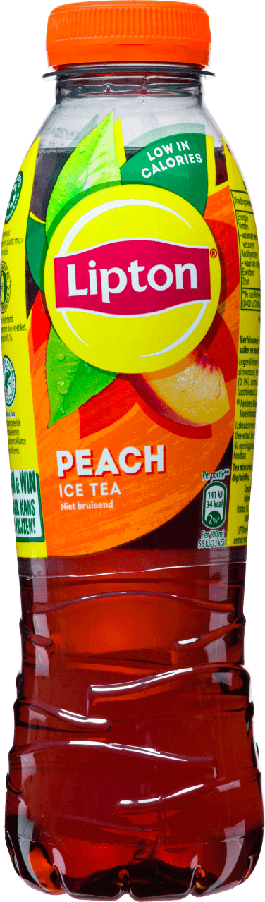 Foto van Lipton Ice tea peach op witte achtergrond
