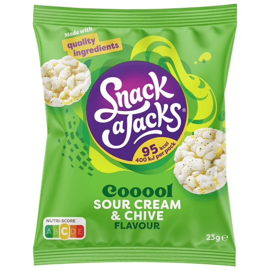 Foto van Snack a Jacks Cream & chives op witte achtergrond