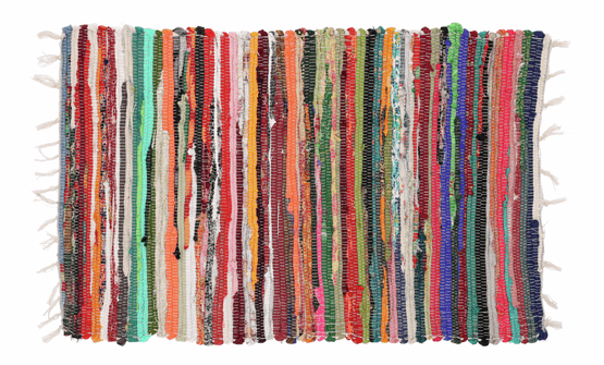 Foto van Geweven kleed multicolor 120x180cm op witte achtergrond