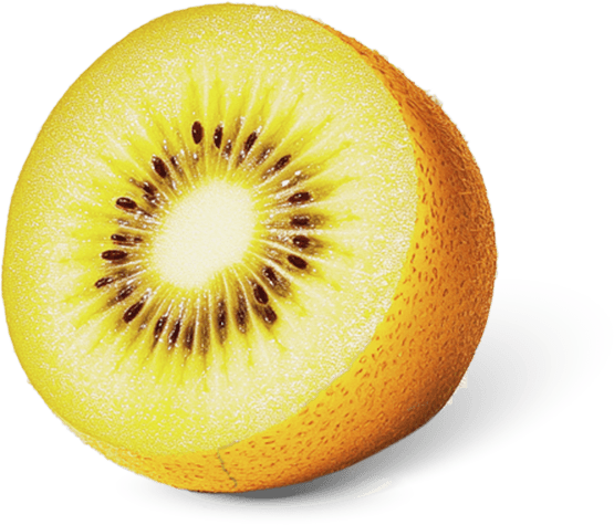 Foto van Zespri Kiwi sungold op witte achtergrond