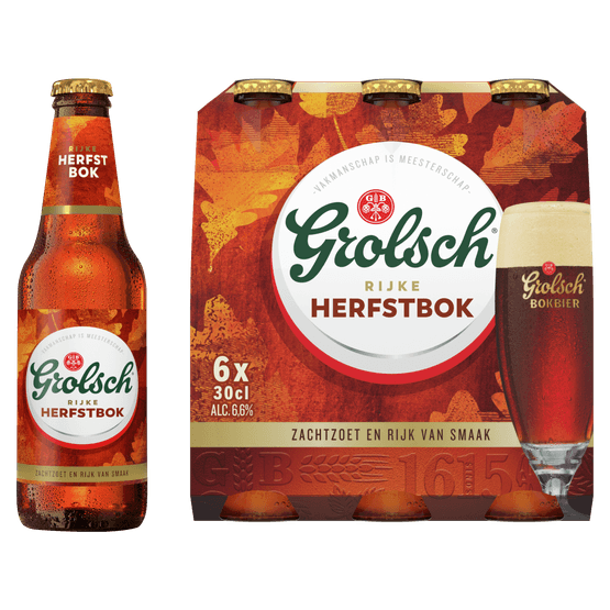 Foto van Grolsch Herfstbok op witte achtergrond