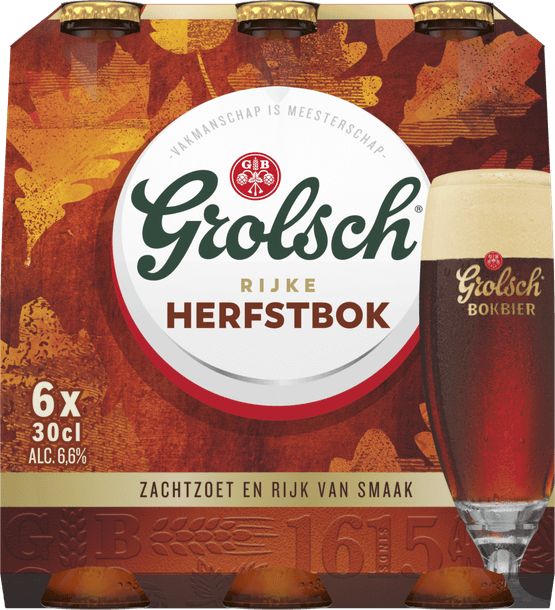 Foto van Grolsch Herfstbok op witte achtergrond