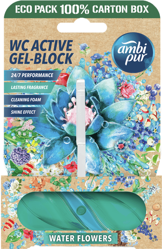 Foto van Ambi Pur Toiletblok water flowers op witte achtergrond