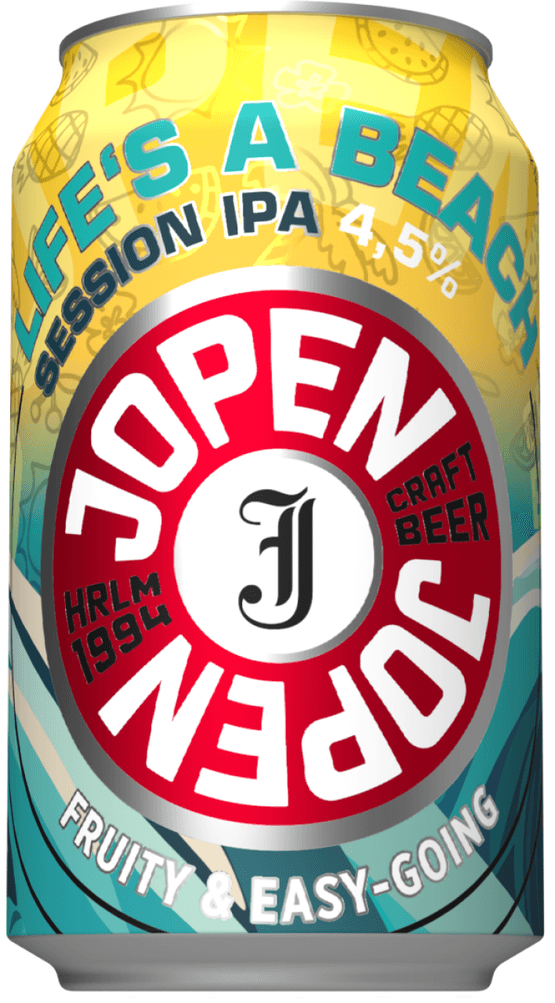 Foto van Jopen Lifes a beach ipa op witte achtergrond