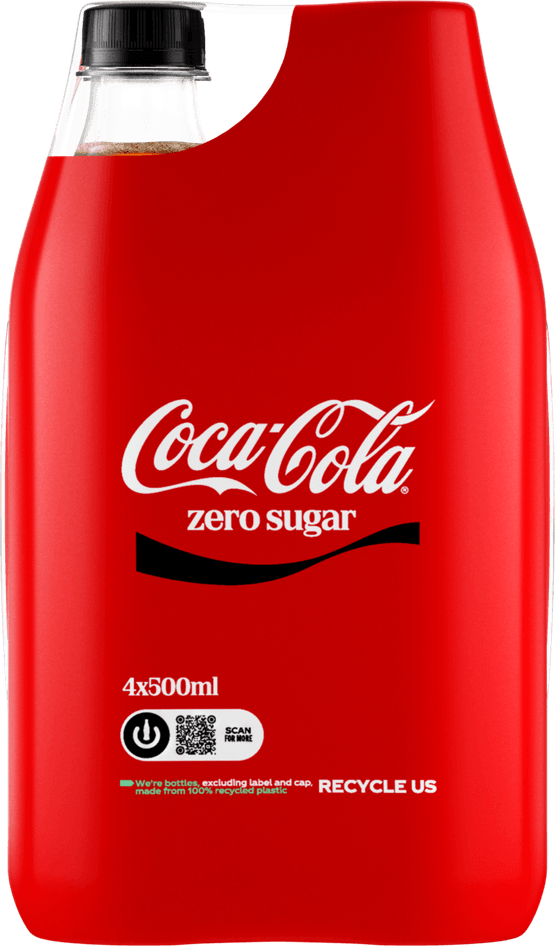 Foto van Coca-Cola Zero 4 x 50cl op witte achtergrond