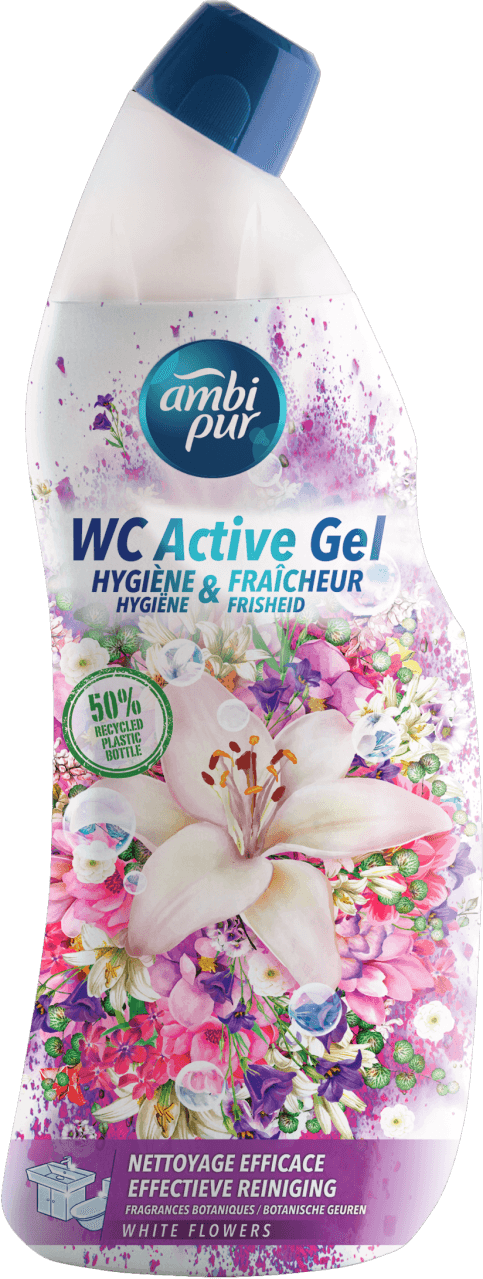 Foto van Ambi Pur Wc active gel white flowers op witte achtergrond