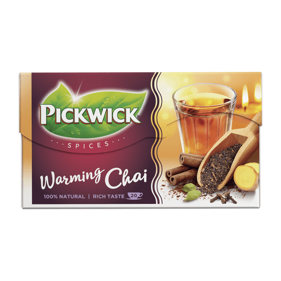 Foto van Pickwick Kruidenthee warming chai 20 zk. op witte achtergrond