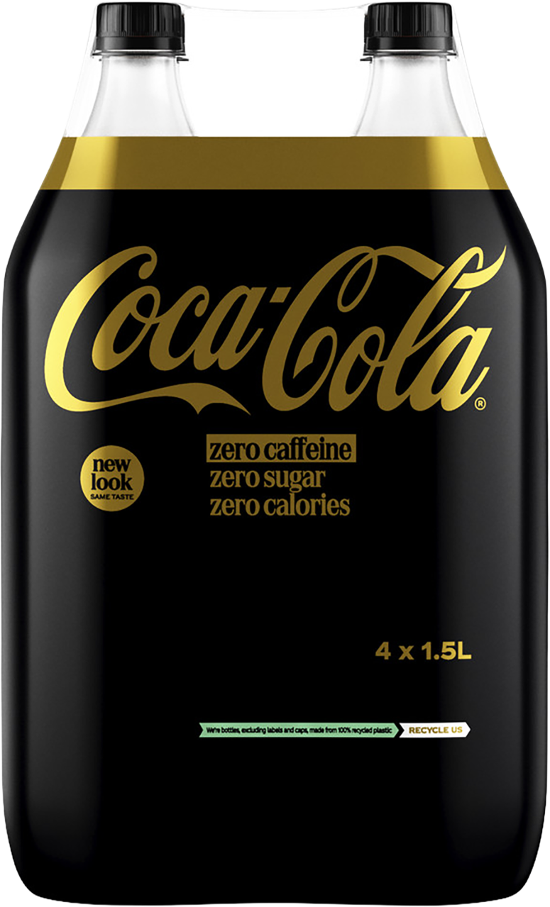 Coca-Cola Zero caffeinevrij 4x 1.5 l