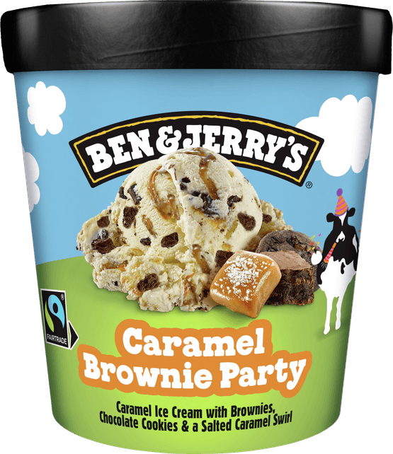 Foto van Ben & Jerry's Caramel brownie party op witte achtergrond
