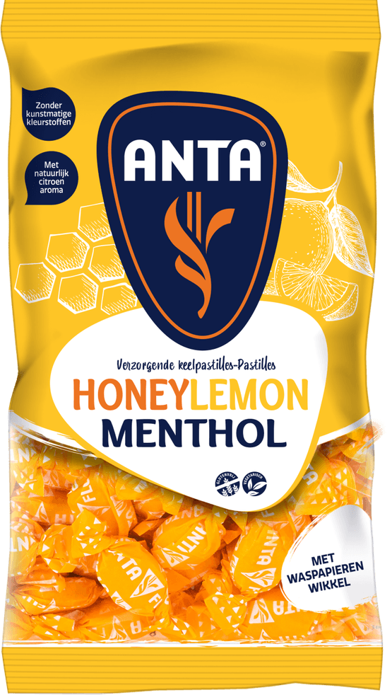 Foto van ANTA Honey lemon menthol op witte achtergrond