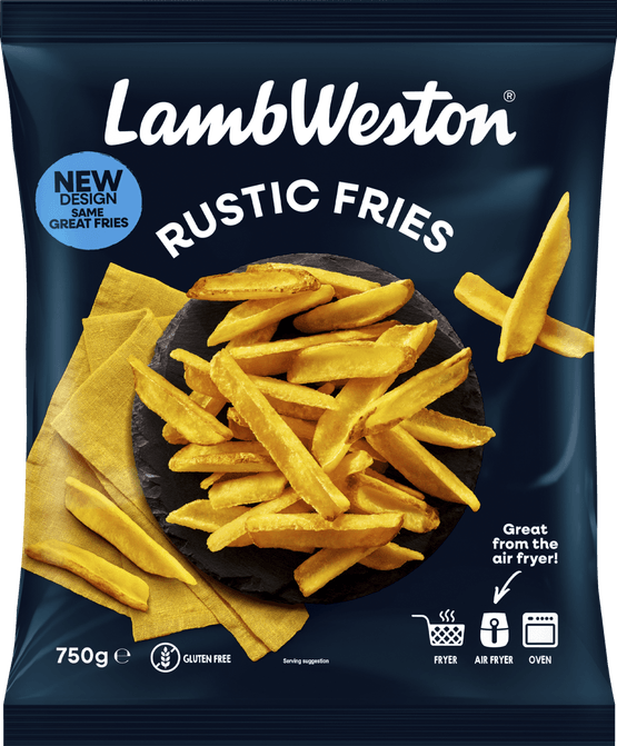 Foto van Lamb Weston Fries rustic op witte achtergrond
