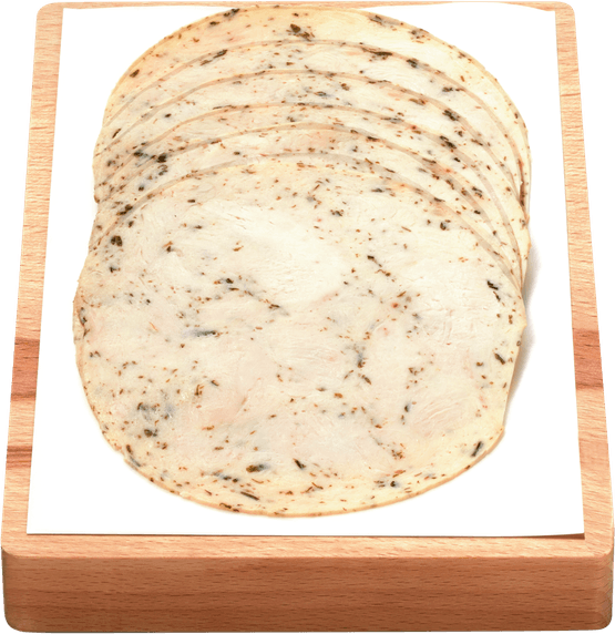Foto van 1 de Beste Kipfilet gebraden tuinkruiden op witte achtergrond