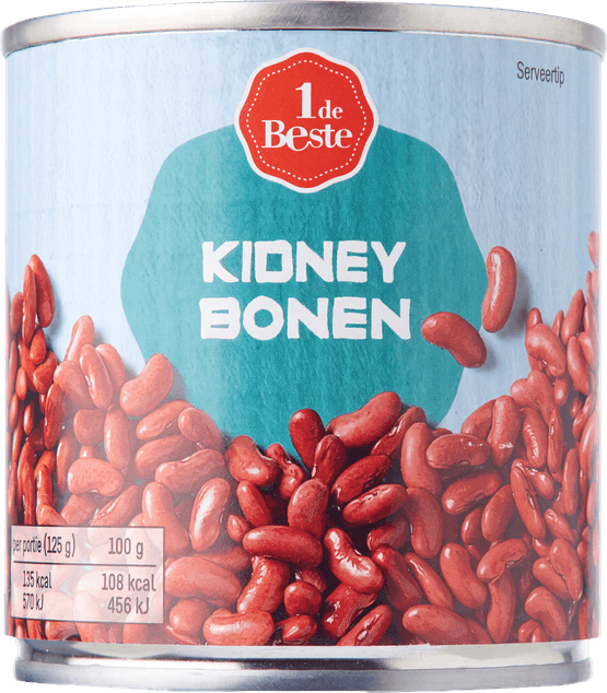 Foto van 1 de Beste Kidneybonen op witte achtergrond