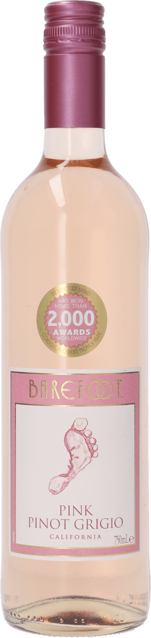 Foto van Barefoot Pinot grigio pink op witte achtergrond
