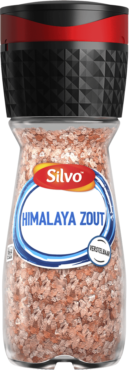 Foto van Silvo Himalaya zout op witte achtergrond