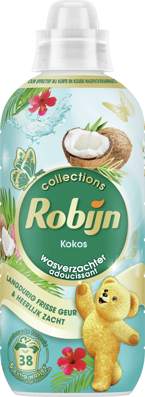 Foto van Robijn Wasverzachter kokos 38 wasbeurten op witte achtergrond
