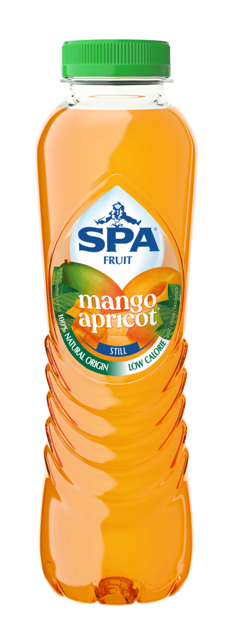 Foto van Spa Fruit mango apricot kzv op witte achtergrond