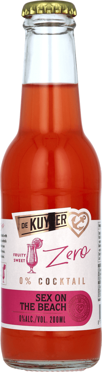 Foto van De Kuyper Zero sex on the beach alcoholvrij op witte achtergrond