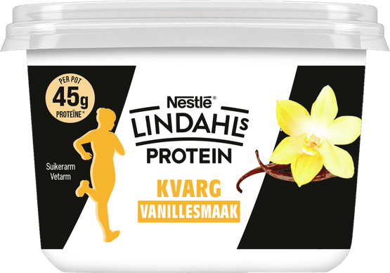 Foto van Lindahls Kvarg vanille op witte achtergrond