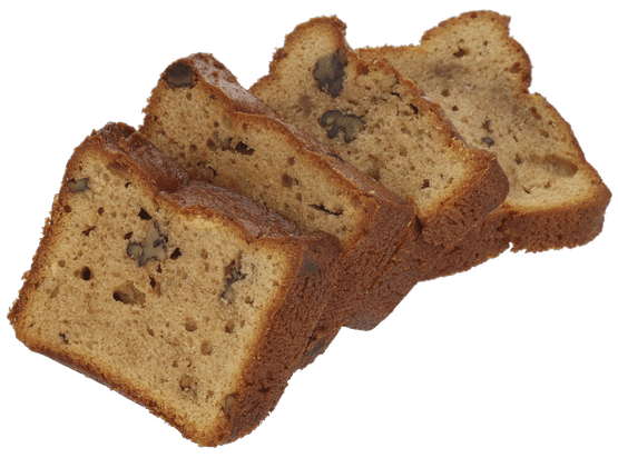 Foto van Bananenbrood op witte achtergrond