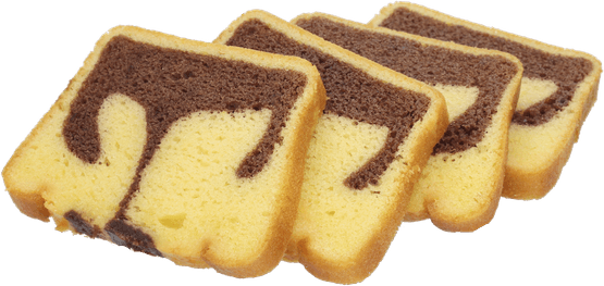 Foto van Bakker Bollebof Marmercake plakken op witte achtergrond