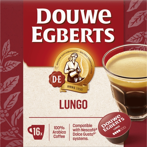 Foto van Douwe Egberts Dolce gusto Lungo op witte achtergrond