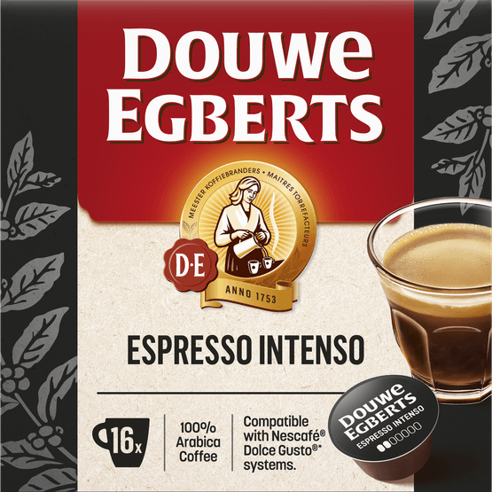 Foto van Douwe Egberts Dolce gusto Espresso op witte achtergrond