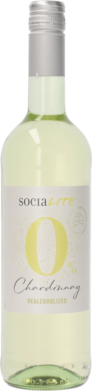Foto van Socialite Chardonnay 0% op witte achtergrond