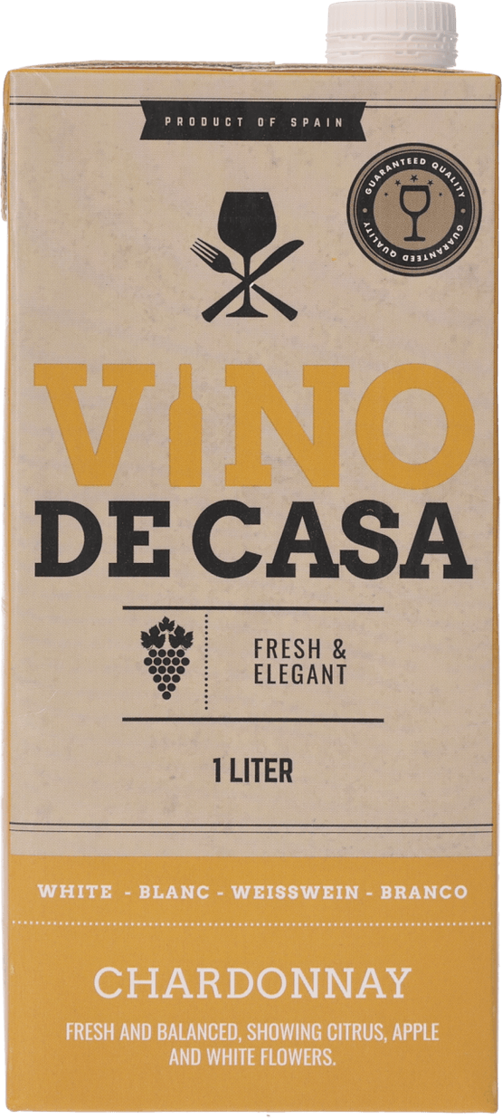 Foto van Vino de Casa Chardonnay op witte achtergrond