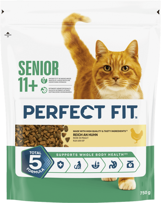 Foto van Perfect Fit Kattenvoer droog senior kip 11+ op witte achtergrond