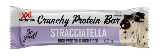 Foto van XXL Nutrition Crunchy protein bar stracciatella op witte achtergrond