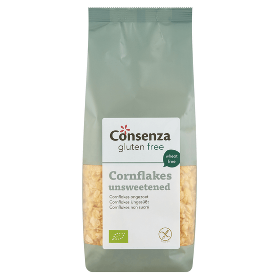 Foto van Consenza Cornflakes bio op witte achtergrond