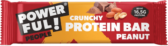 Foto van Powerful People Protein bar pinda op witte achtergrond