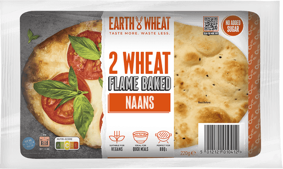 Foto van Plain naan 2 st. op witte achtergrond