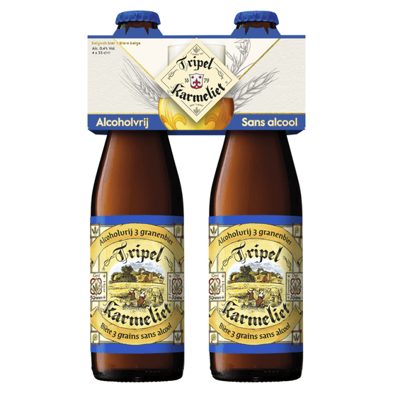 Foto van Karmeliet Tripel 0.4% 4x 33cl op witte achtergrond