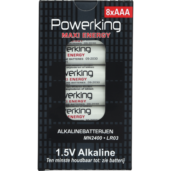 Foto van Powerking batterijen AAA op witte achtergrond
