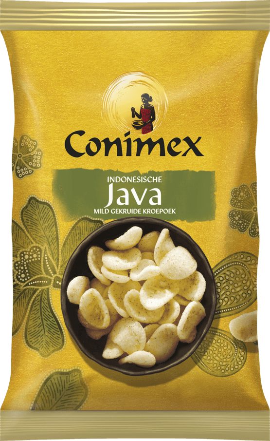 Foto van Conimex Kroepoek java op witte achtergrond